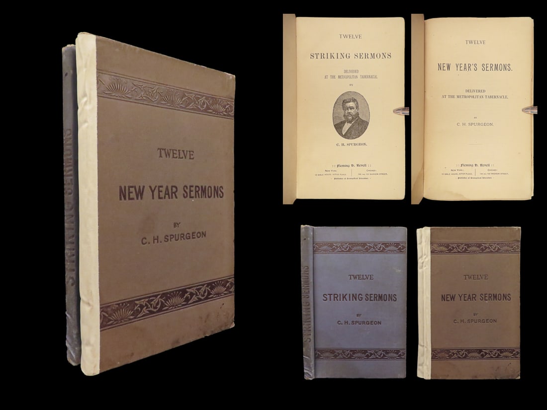 1890 Charles Spurgeon 24 Puritan Sermons Baptist Dwight Moody Fleming Revell 2v Set: 1890 Charles Spurgeon 24 Puritan Sermons Baptist Dwight Moody Fleming Revell 2v Set “Our anxiety does not empty tomorrow of its sorrows, but only empties today of its strengths.” ? Charles Spu