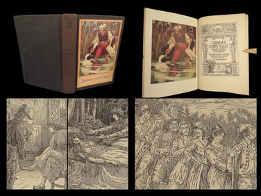 1917 GRIMM Fairy Tales 1st Rhead Art | Rapunzel Sleeping Beauty Red Riding Hood