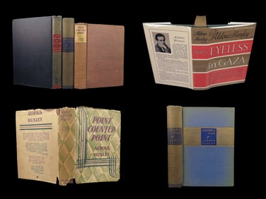 1928 Aldous HUXLEY 1st Eyeless in GAZA Devils Loudun Point Counter Point Orig DJ
