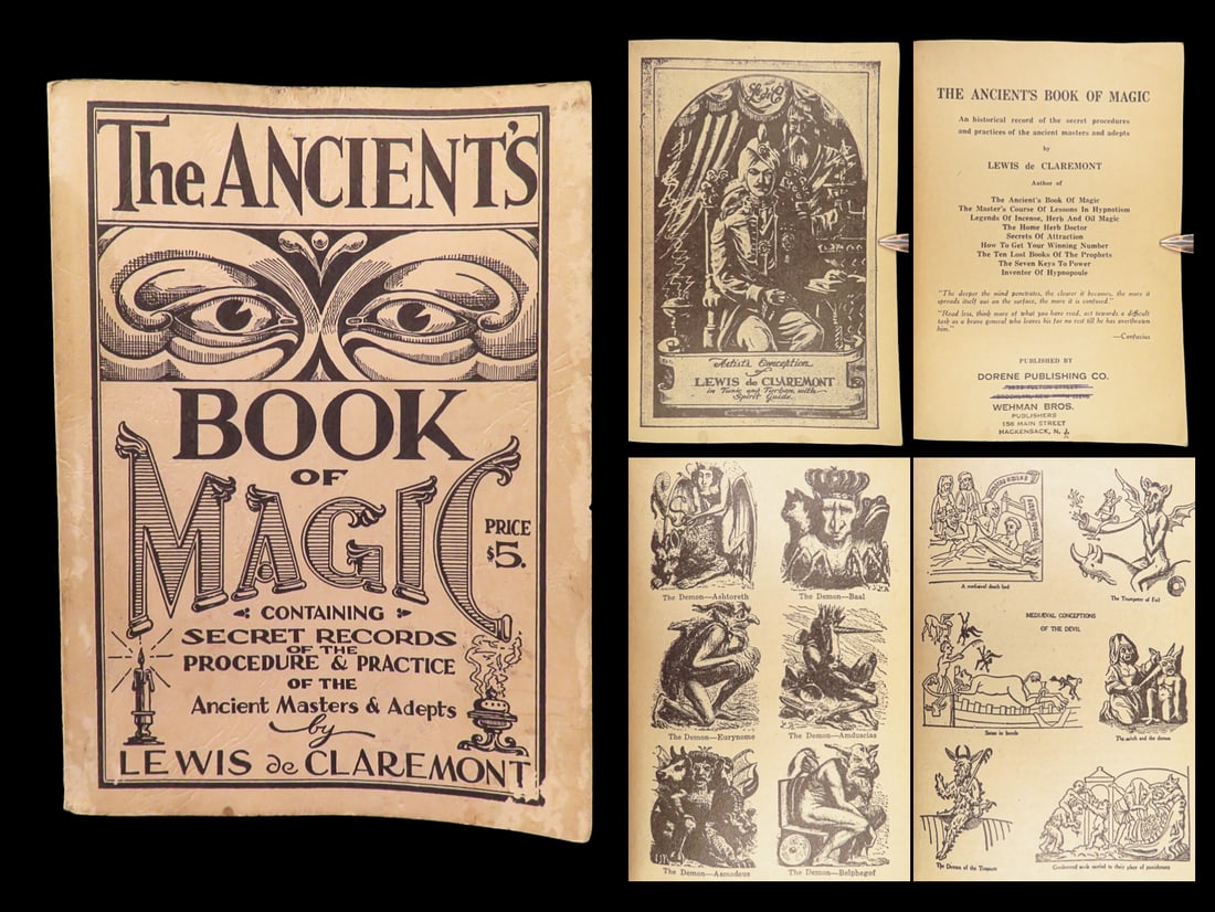 1940 Ancient Book of MAGIC | Occult Secrets of Exorcisms Demons Goblins & Angels (1 of 10)
