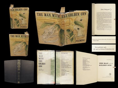 1965 JAMES BOND 1st ed Man with the Golden Gun Ian Fleming Pistol NOVEL 007