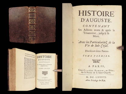 1686 History of Augustus Caesar 1st ed by Samuel Broe | Roman Empire & Catiline: 1686 History of Augustus Caesar 1st ed by Samuel Broe | Roman Empire & Catiline Samuel de Broe?s “History of Augustus&rdquo; is a rare 17th-century history of the Roman Empire during the reigns of J