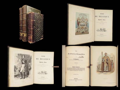 1850 History of Belgium by Theodore Juste 2v + 1846 Mining in Scandinavia Norway: 1850 History of Belgium by Theodore Juste 2v + 1846 Mining in Scandinavia Norway A rare, 19th-century printing of Theodore Justes “History of Belgium&rdquo;. This work includes a thorough descriptio