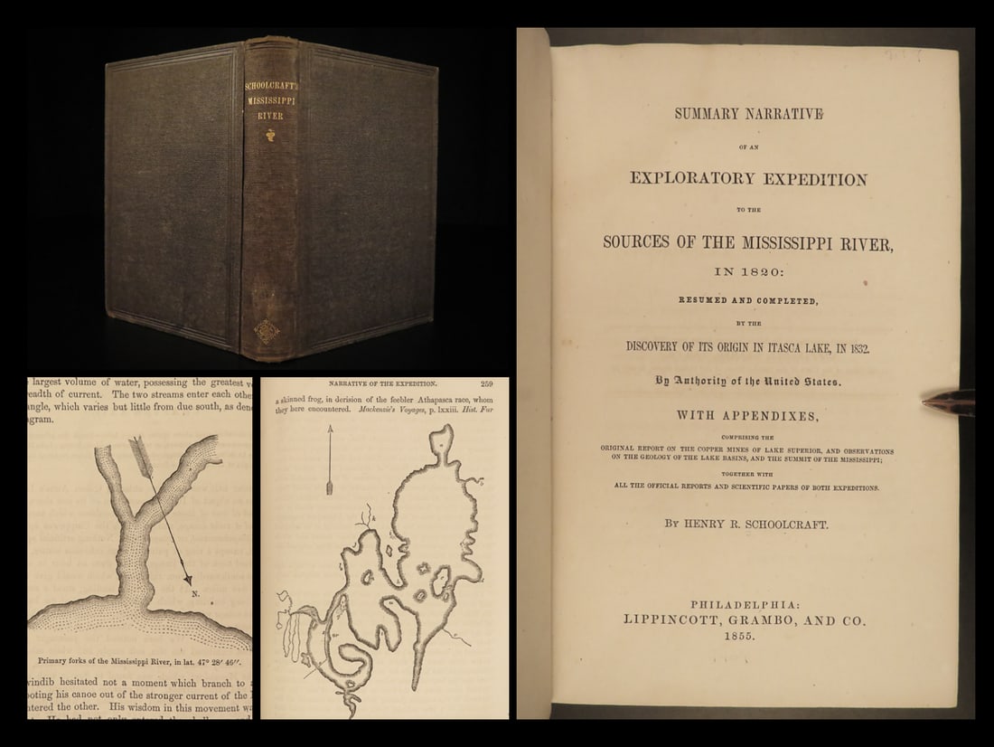 1855 Schoolcraft Mississippi River Expedition Native American INDIAN Tribes RARE (1 of 20)