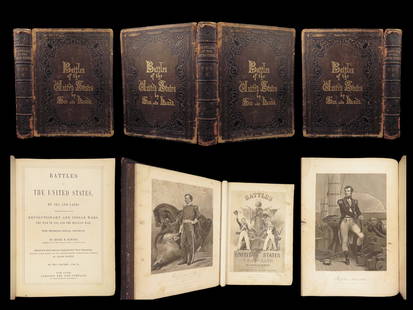 1858 Battles of United States Sea & Land | Dawson 1st ed Chappel Illustrated: 1858 Battles of United States Sea & Land | Dawson 1st ed Chappel Illustrated Few 19th-century historical artists were as well-known as Alonzo Chappel. His illustrated portraits and historical scenes w
