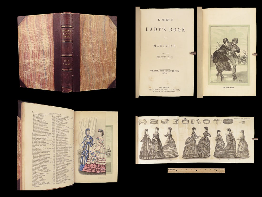 1870 FASHION Godey Ladys Book American Magazine Illustrated Dress Costume Crafts: 1870 FASHION Godey Ladys Book American Magazine Illustrated Dress Costume Crafts Godeys Ladys Book was a 19th-century American magazine known for its collection of poetry, illustrations, and articles 