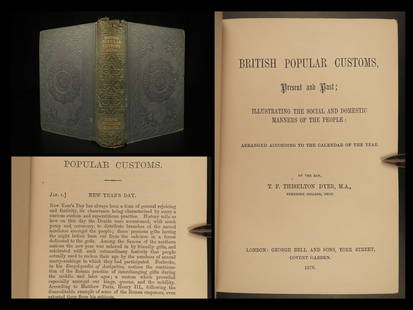 1876 British Popular Customs Valentine Day April Fool Witch Folklore Robin Hood: 1876 British Popular Customs Valentine Day April Fool Witch Folklore Robin Hood A rare and interesting 19th-century cultural treatise about the traditions and customs in the daily life of the British
