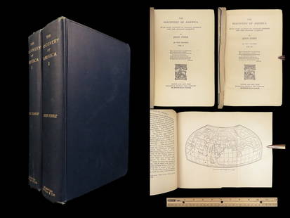 1892 Discovery of AMERICA 1st ed by John Fiske | Pre Columbus Voyages w/ MAPS 2v: 1892 Discovery of AMERICA 1st ed by John Fiske | Pre Columbus Voyages w/ MAPS 2v John Fiske was a 19th-century American historian whose works on the history of American were some of the best of their