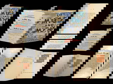 1937 Of Mice and Men by John Steinbeck 1st ed California Great Depression Classic (1 of 10)