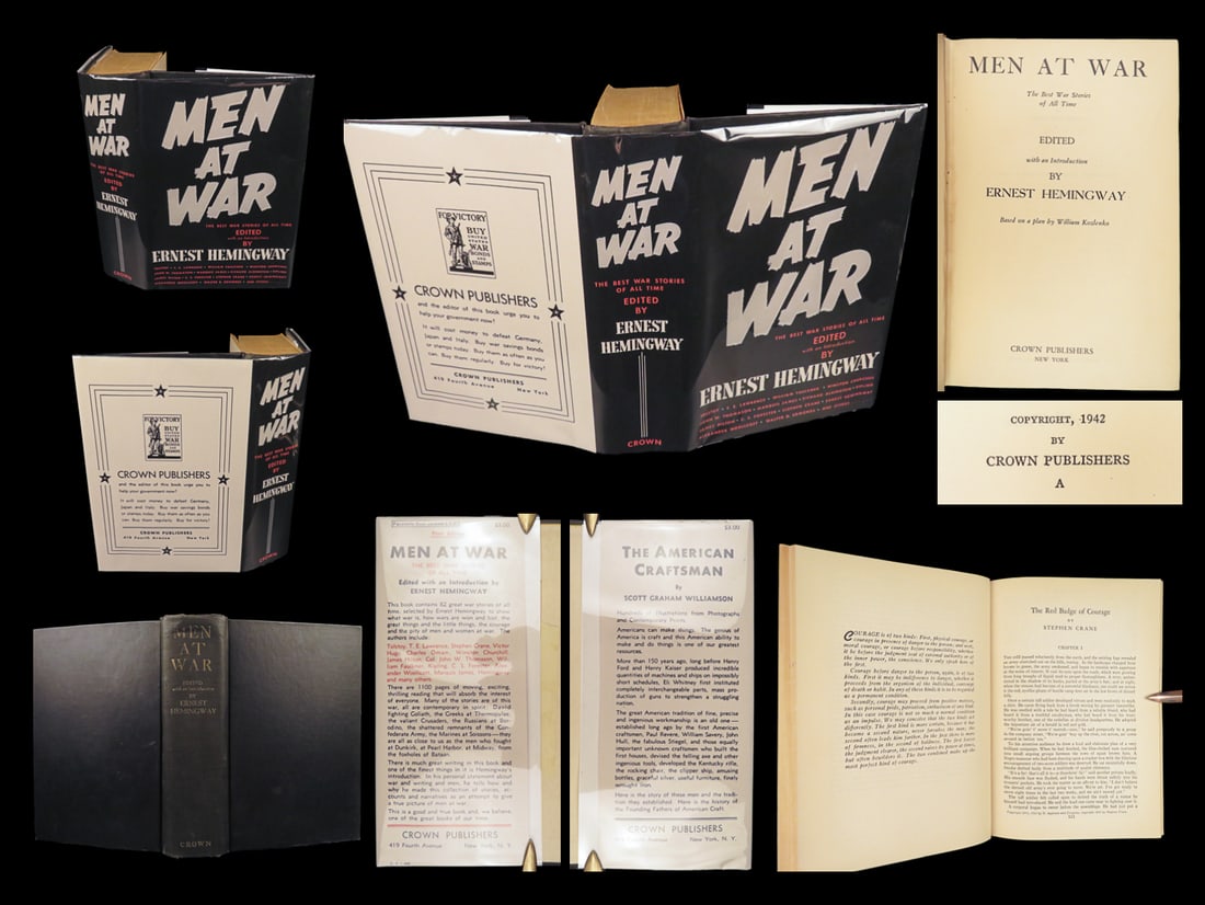 1942 Hemingway 1st ed Men at War | RARE Military Stories Livy Julius Caesar WW2 (1 of 10)
