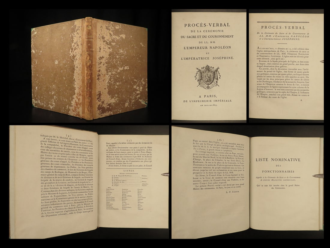 1805 1ed Coronation of Napoleon Bonaparte & Empress Josephine FRANCE French Rev (1 of 17)