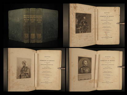 1843 Conquest of Mexico 1ed Aztec Peru Illustrated Hernando Cortez 3v Prescott: 1843 Conquest of Mexico 1ed Aztec Peru Illustrated Hernando Cortez 3v Prescott William Hickling Prescott was an American historian known for his 19th-century works on the histories of Spain and South