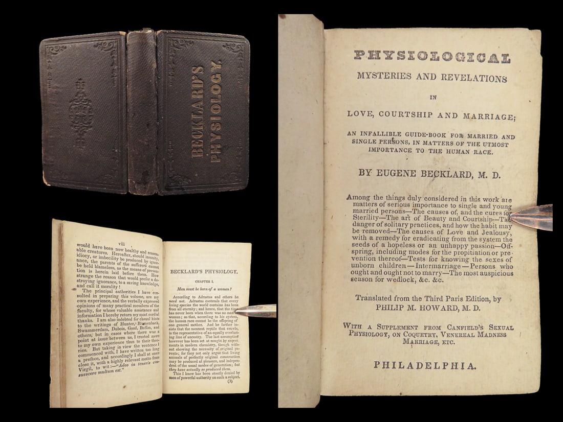 1845 Mysteries of Marriage by Becklard | 1st ed Sexuality Parenting Physiology (1 of 10)