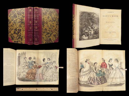 1860-64 FASHION Godey Lady’s Book Illustrated Dress Costume Crafts American Mag: 1860-64 FASHION Godey Lady’s Book Illustrated Dress Costume Crafts American Mag ‘Godey’s Lady’s Book’ was a 19th-century American magazine known for its collection of poetry,