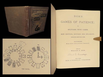 1884 Fitzgerald Dick Card Games of Patience Strategy Illustrated Solitaire: 1884 Fitzgerald Dick Card Games of Patience Strategy Illustrated Solitaire Filled with 50 illustrations, “Dick’s Games of Patience” has 64 variations of the classic single player card