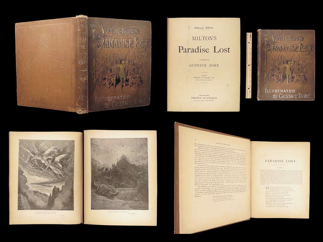1890 John Milton Paradise Lost Gustave Dore Gallery Illustrated FOLIO Literature: 1890 John Milton Paradise Lost Gustave Dore Gallery Illustrated FOLIO Literature “The mind is its own place, and in itself can make a heav’n of hell, a hell of heav’n.” – Milton, ‘Para