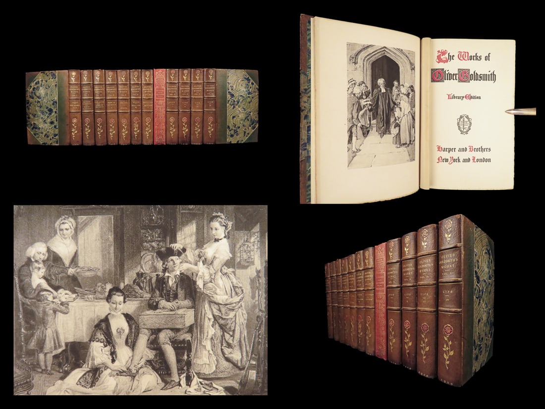 1900 Works of Oliver Goldsmith | Vida’s Game of Chess & Vicar of Wakefield 12v (1 of 10)