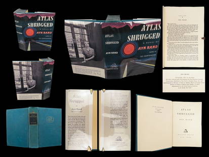 1957 Atlas Shrugged by Ayn Rand | True 1st printing | Dystopian Novel: 1957 Atlas Shrugged by Ayn Rand | True 1st printing | Dystopian Novel “If you don't know, the thing to do is not to get scared, but to learn.” ? Ayn Rand, Atlas Shrugged “Atlas
