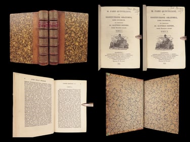 De Institutione Oratoria – Quintilian, 1822 London Latin | 2 Vol Leather Set