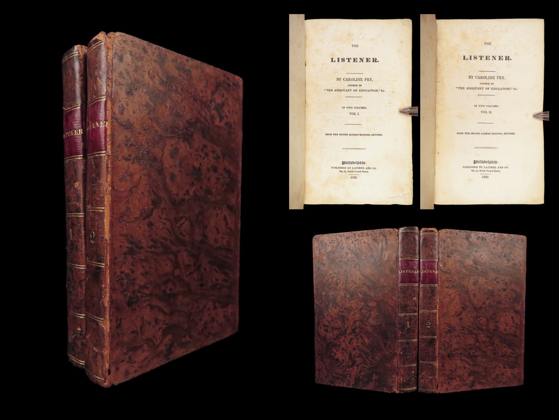 The Listener – Caroline Fry, 1832 | Two Volumes in Leather, Victorian England (1 of 10)