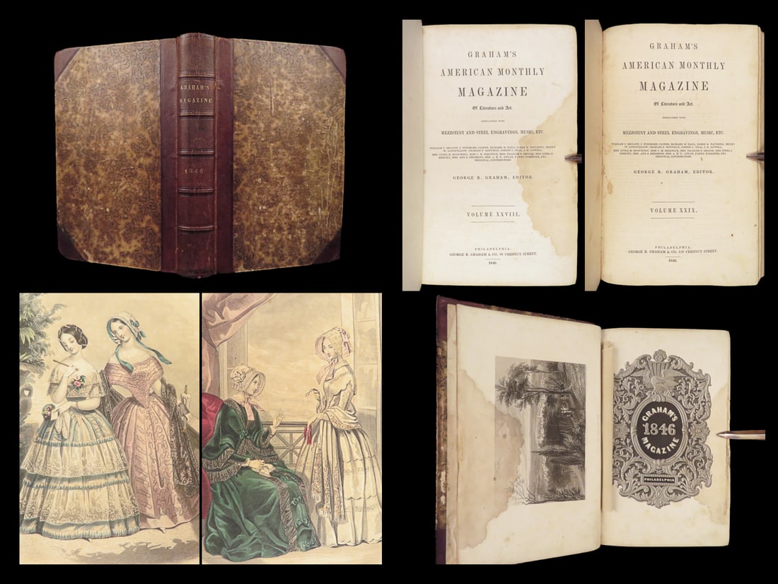 Graham’s Magazine – Poe, Cooper, Longfellow – 1846 1st Ed (1 of 10)