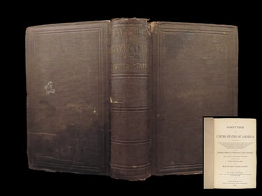 1853 United States Gazetteer Topography of America Geography Government Railroads