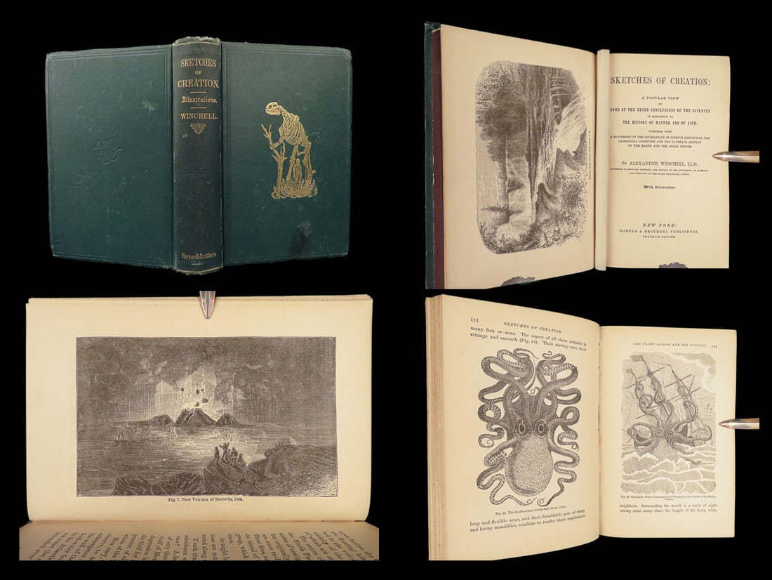 Sketches of Creation – Alexander Winchell, 1870 First Edition | Fossils, Dinosaurs (1 of 10)