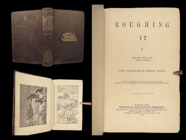 Roughing It – Mark Twain, 1872 First Edition | Mixed Issue, Restored Binding