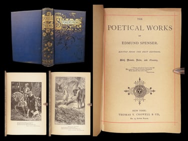 Poetical Works of Edmund Spenser – Crowell, c.1880 | Fine Binding, Queen Elizabeth Dedication