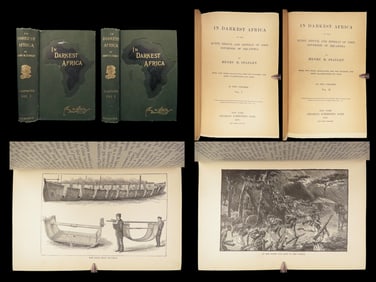 1890 Livingstone 1st ed In Darkest Africa Henry Stanley Emin Pasha Expedition
