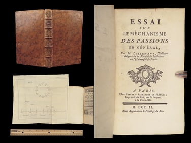 Me?chanisme des passions – Lallemant, 1751 First Edition, Human Emotions
