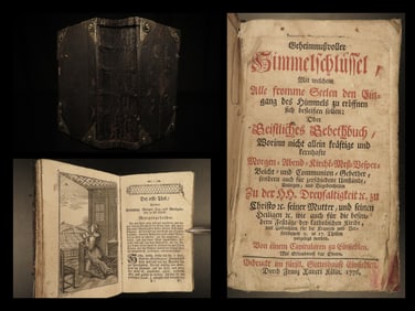 1776 Mysterious Key to Heaven German Devotional Prayer Book Himmelschlüssel RARE
