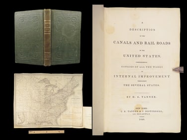 Canals and Rail Roads – H.S. Tanner, 1840 | First Edition with Fold Map