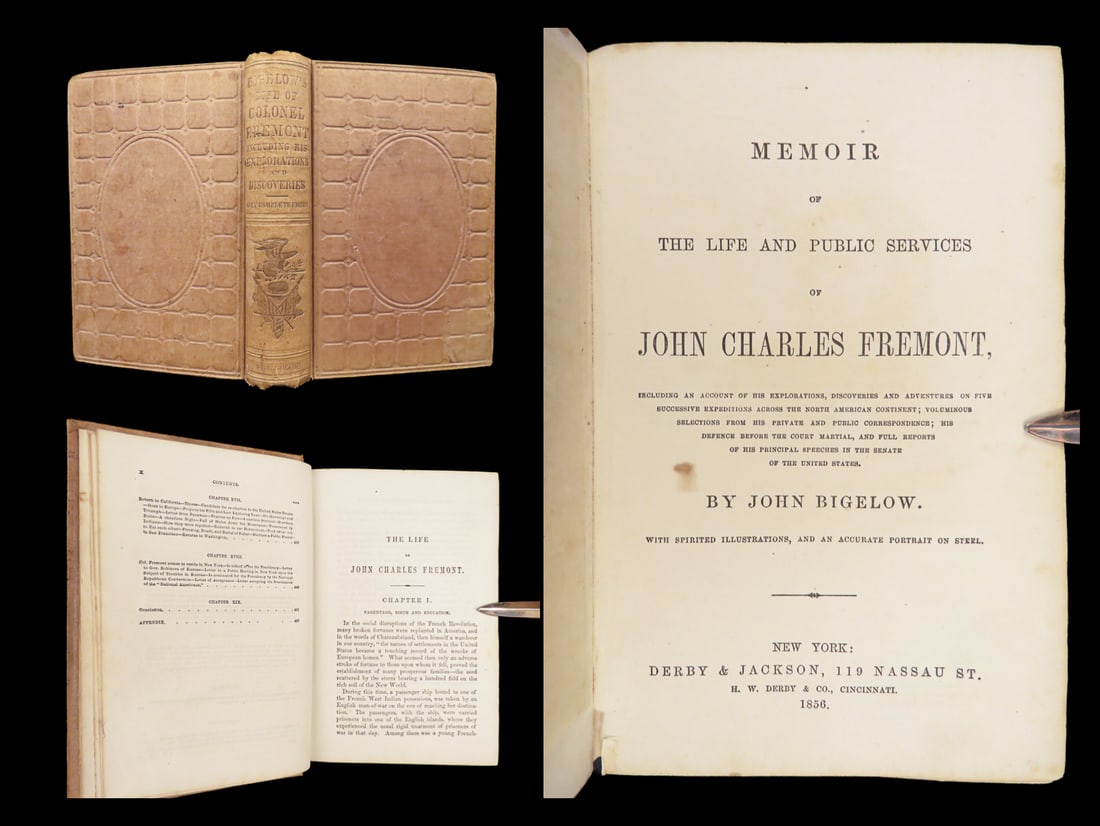 Memoir of Fremont – John Bigelow, 1856 First Edition | Western Exploration (1 of 10)