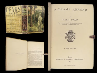 A Tramp Abroad – Mark Twain, 1884 Chatto & Windus | Illustrated Cover & Spine