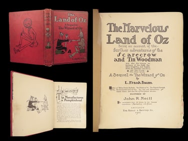 The Marvelous Land of Oz – L. Frank Baum, 1904 First Edition, 2nd Printing, 15 Plates