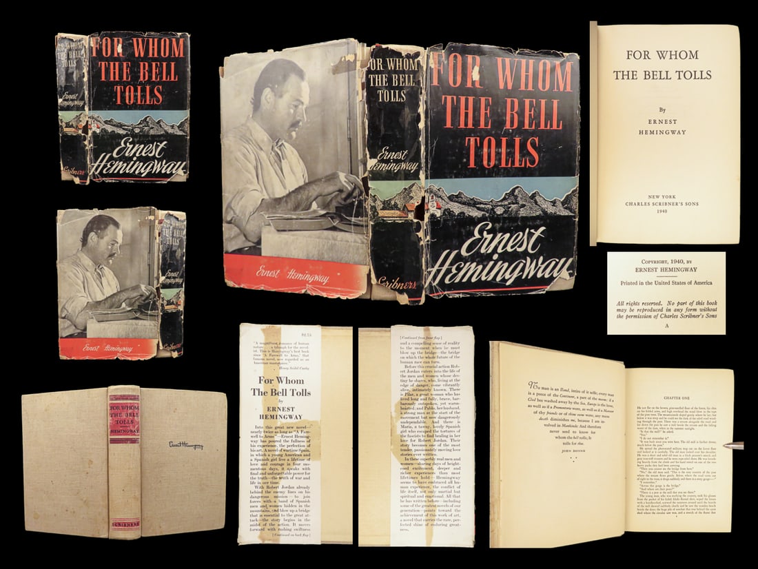 1940 Ernest Hemingway 1st ed For Whom the Bell Tolls American War Novel Classic (1 of 10)