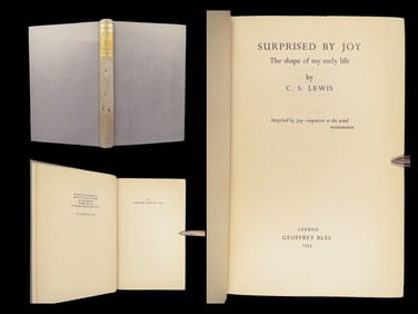 Surprised by Joy – C.S. Lewis – 1955 | First Edition Memoir w/ WWII Recollection