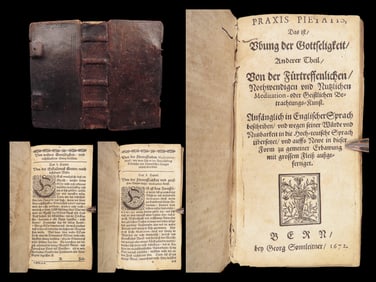 Praxis Pietatis – Lewis Bayly, 1672 German Devotional | Brass Clasps
