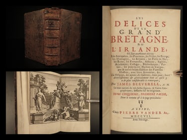 1707 1ed Delights of Britain & IRELAND Castles England 76 Double Page Plates!