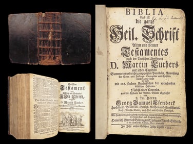 Biblia – Martin Luther, 1755 | German Bible with 128 Copper Engravings