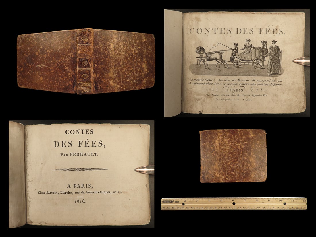 1816 Fairy Tales Illustrated Cinderella Puss Boots French ART Charles Perrault (1 of 19)