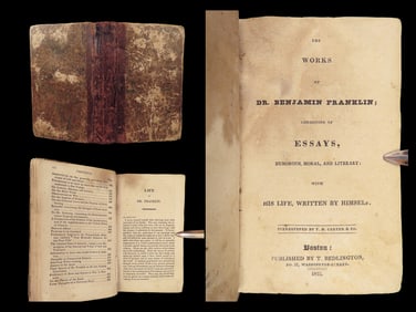 The Works of the Late Benjamin Franklin – 1825 | Early Boston Edition, Americana