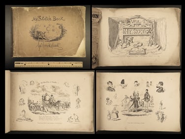 1834 George Cruikshank Sketch Book ART 100s+ Cartoon Caricatures Illustrated RARE