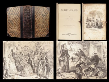 1848 Charles Dickens 1st ed Dombey & Son | Illustrated by Phiz | Leather