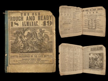 1849 1ed Mexican American WAR Zachary Taylor McClellan TEXAS Alamo Almanac RARE