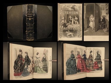 1871 American FASHION Dresses Clothing Hairstyles Craft ART Petersons Magazine