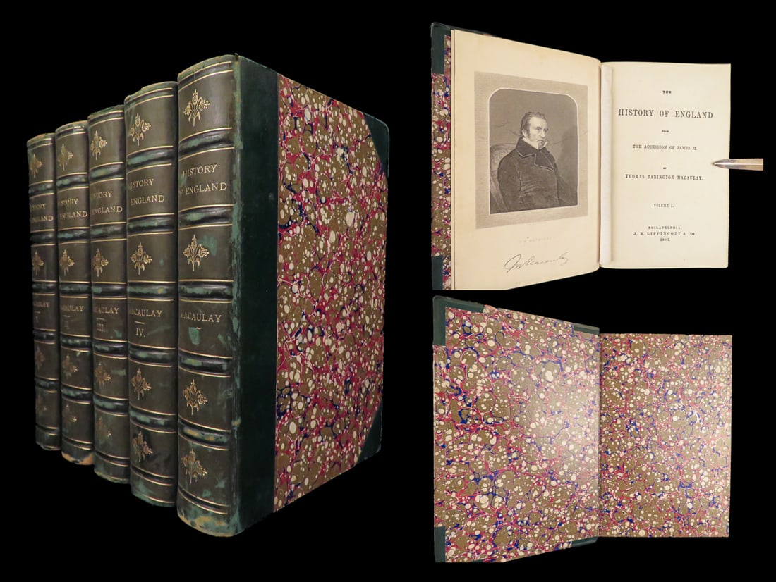 The History of England – Macaulay – 1881 | Beautiful 5 Volume Display (1 of 10)