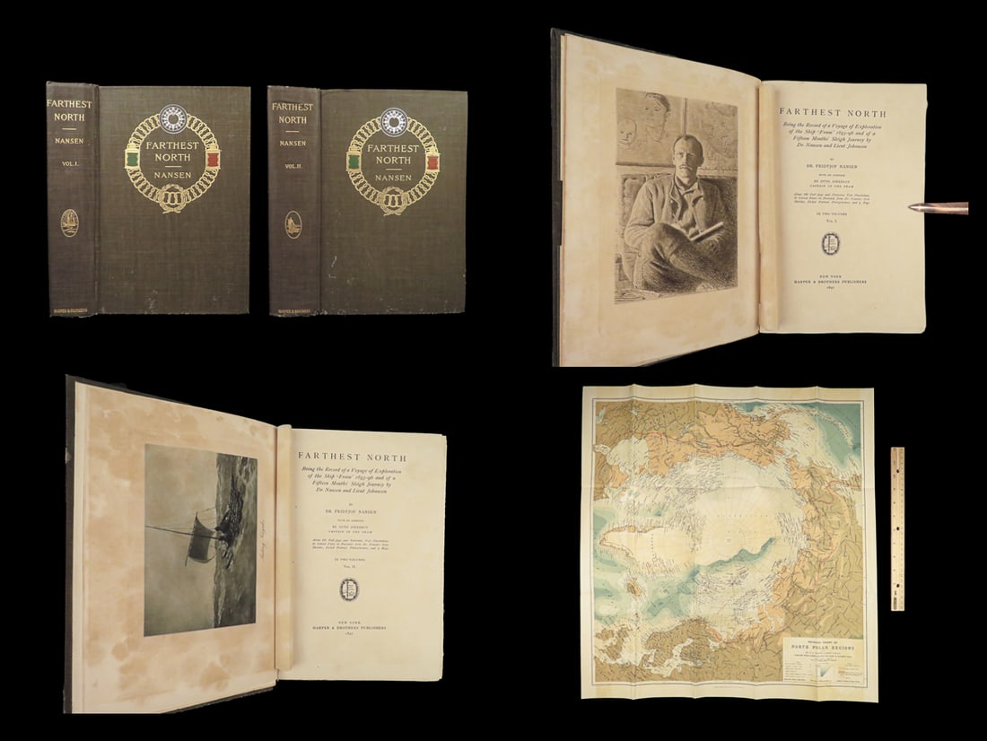 1897 ARCTIC 1ed Farthest North Nansen Polar Eskimo Kayak Hunting Fram Expedition (1 of 10)