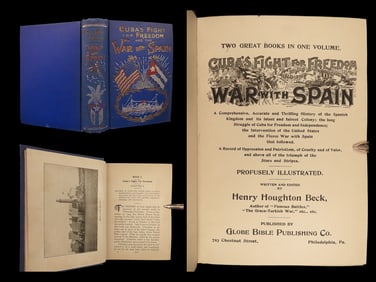 1898 1ed Cubas Fight for Freedom War Spain Beck Battles Cuba Illustrated MAPS